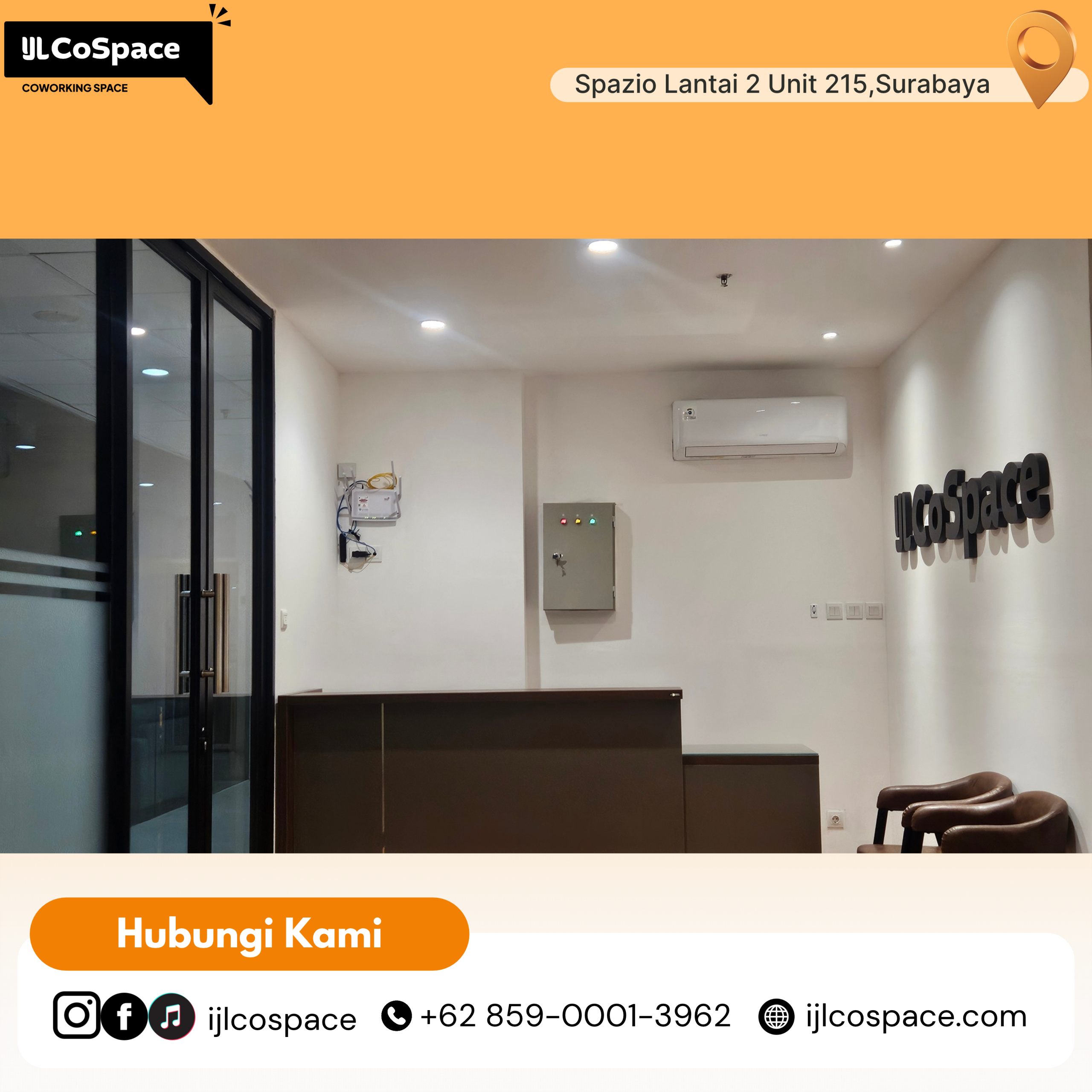Resepsionis IJLCoSpace Coworking Space Surabaya Barat