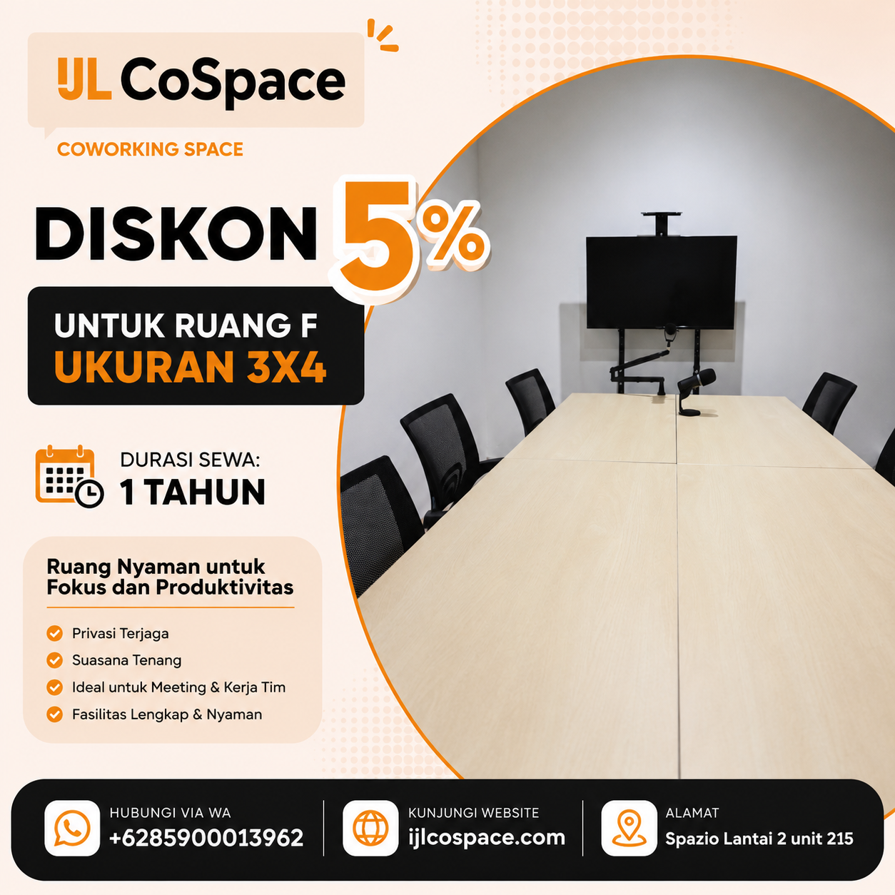 Promo Diskon 5% Private Desk